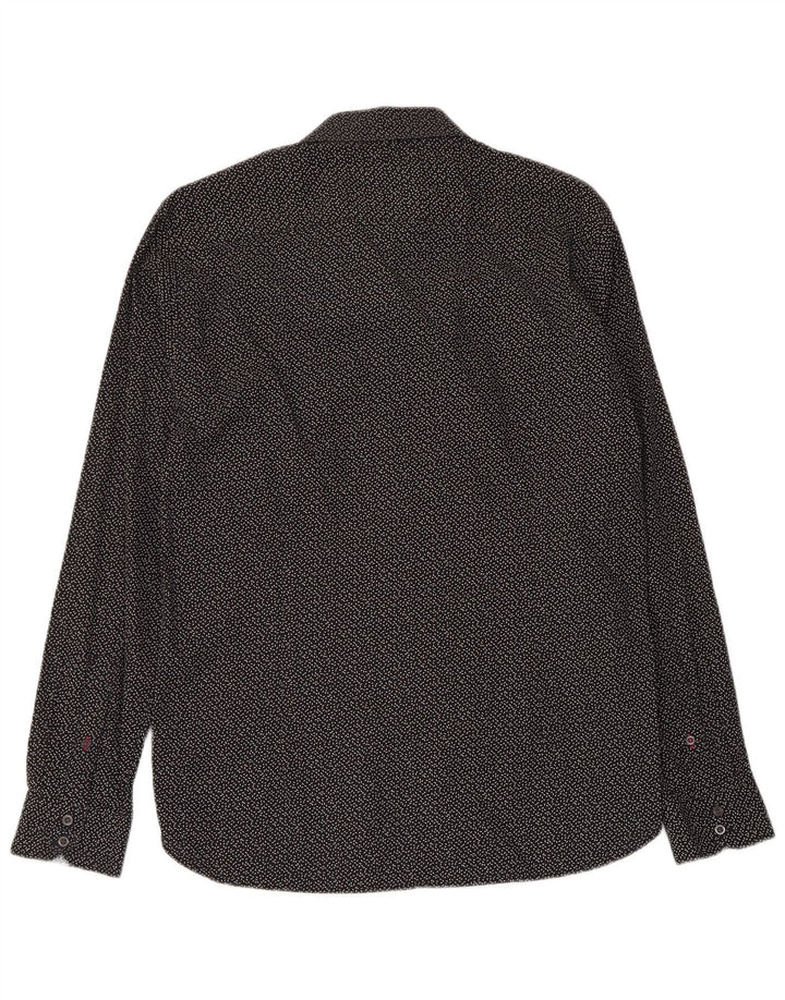 Ted Baker Camicia da uomo slim fit con motivo astratto taglia 15 1/2 media nera