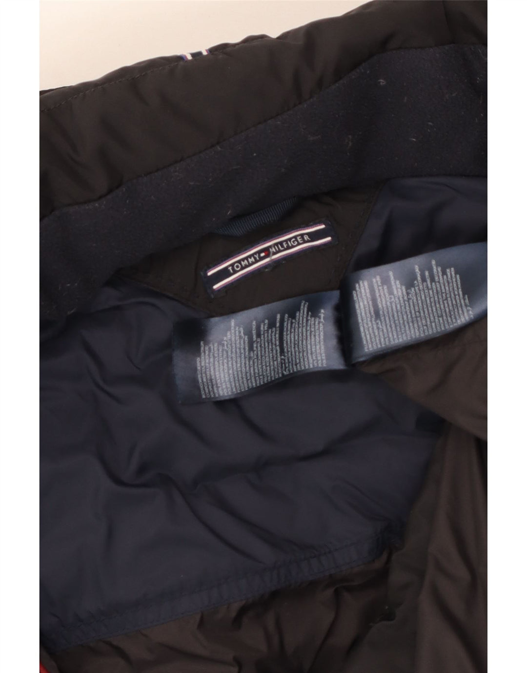 Cappotto imbottito con cappuccio da donna Tommy Hilfiger UK 14 grande poliestere nero