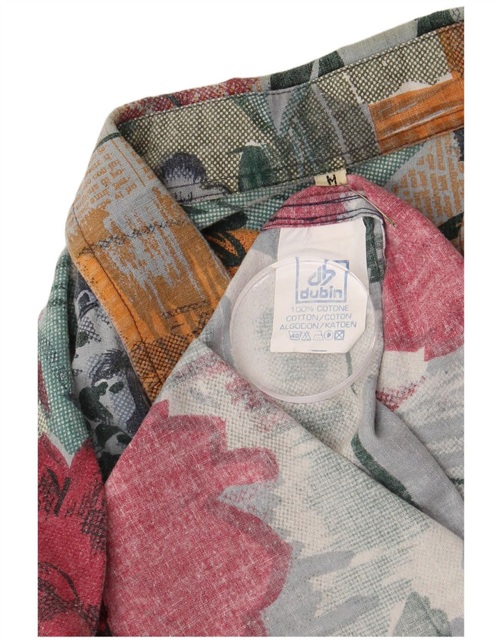 Camicia da uomo a maniche corte Dubin in cotone floreale medio multicolore hawaiano