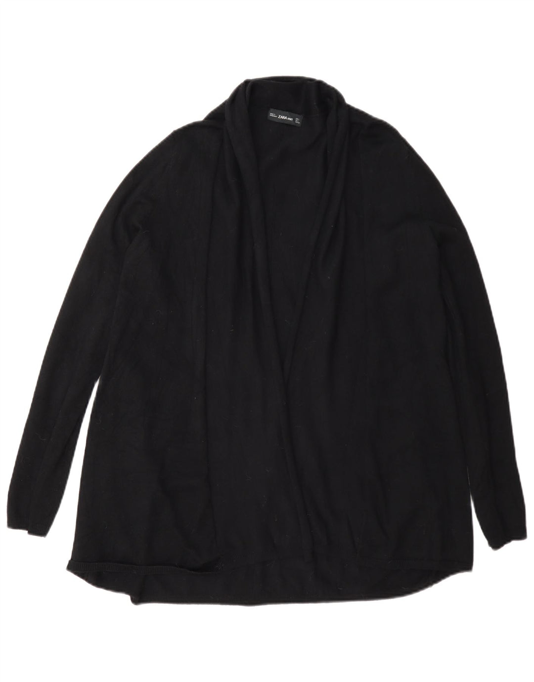 Maglione cardigan aperto da donna Zara UK 14 grande viscosa nera