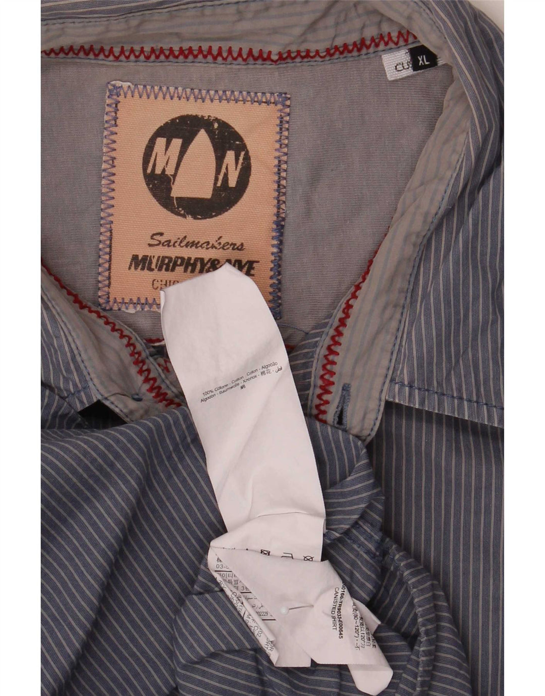 Murphy & Nye Camicia da uomo per velai XL Cotone gessato blu navy
