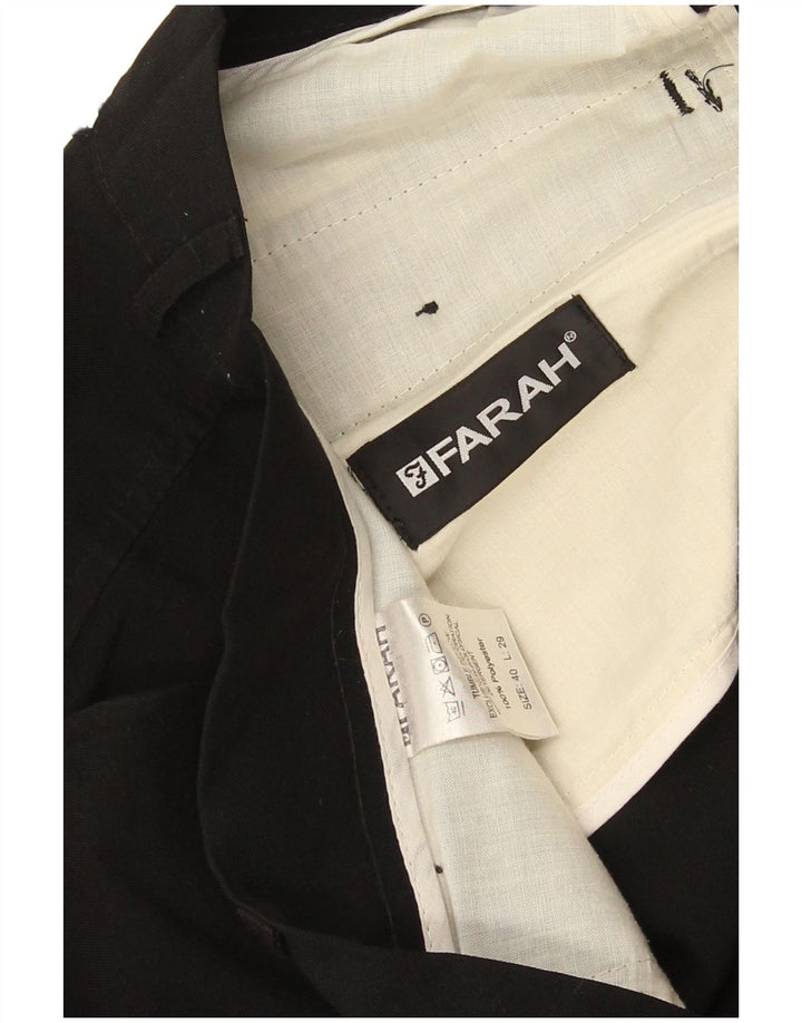 Pantaloni casual dritti da uomo Farah W40 L29 poliestere nero