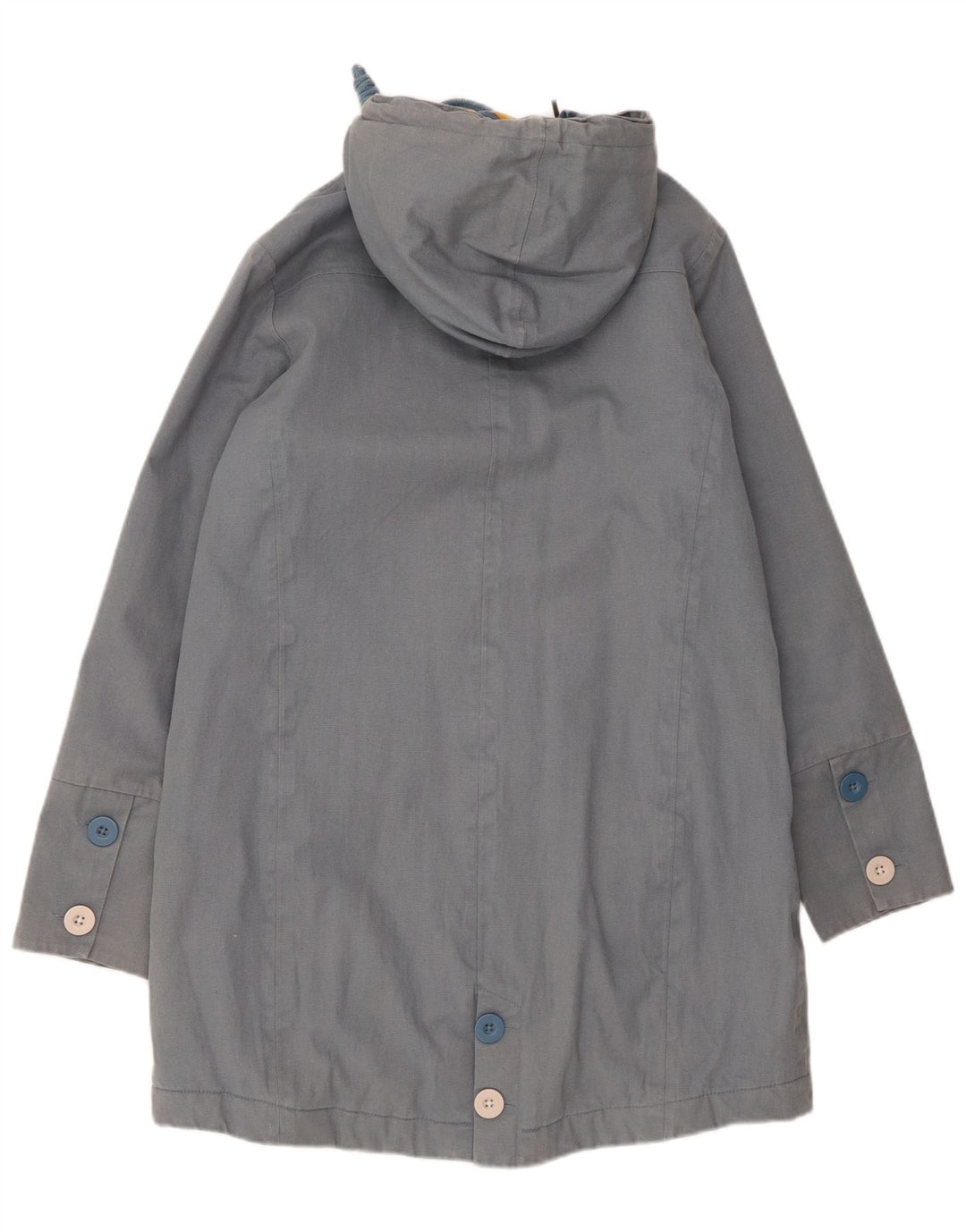 Giacca parka con cappuccio da donna Weird Fish UK 10 piccola in cotone blu
