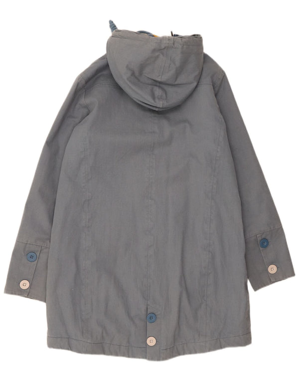 Giacca parka con cappuccio da donna Weird Fish UK 10 piccola in cotone blu