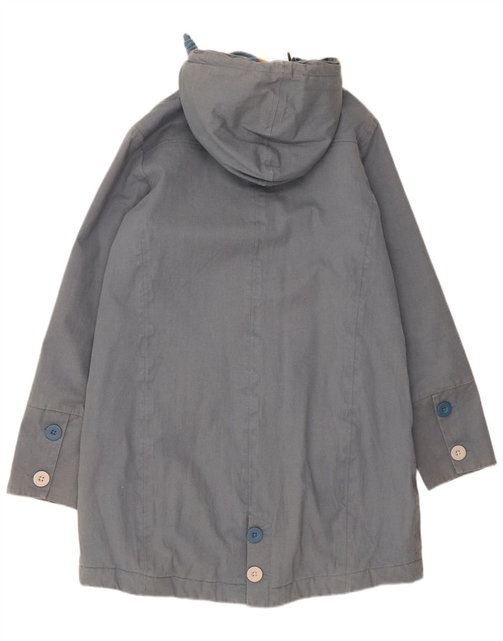 Giacca parka con cappuccio da donna Weird Fish UK 10 piccola in cotone blu