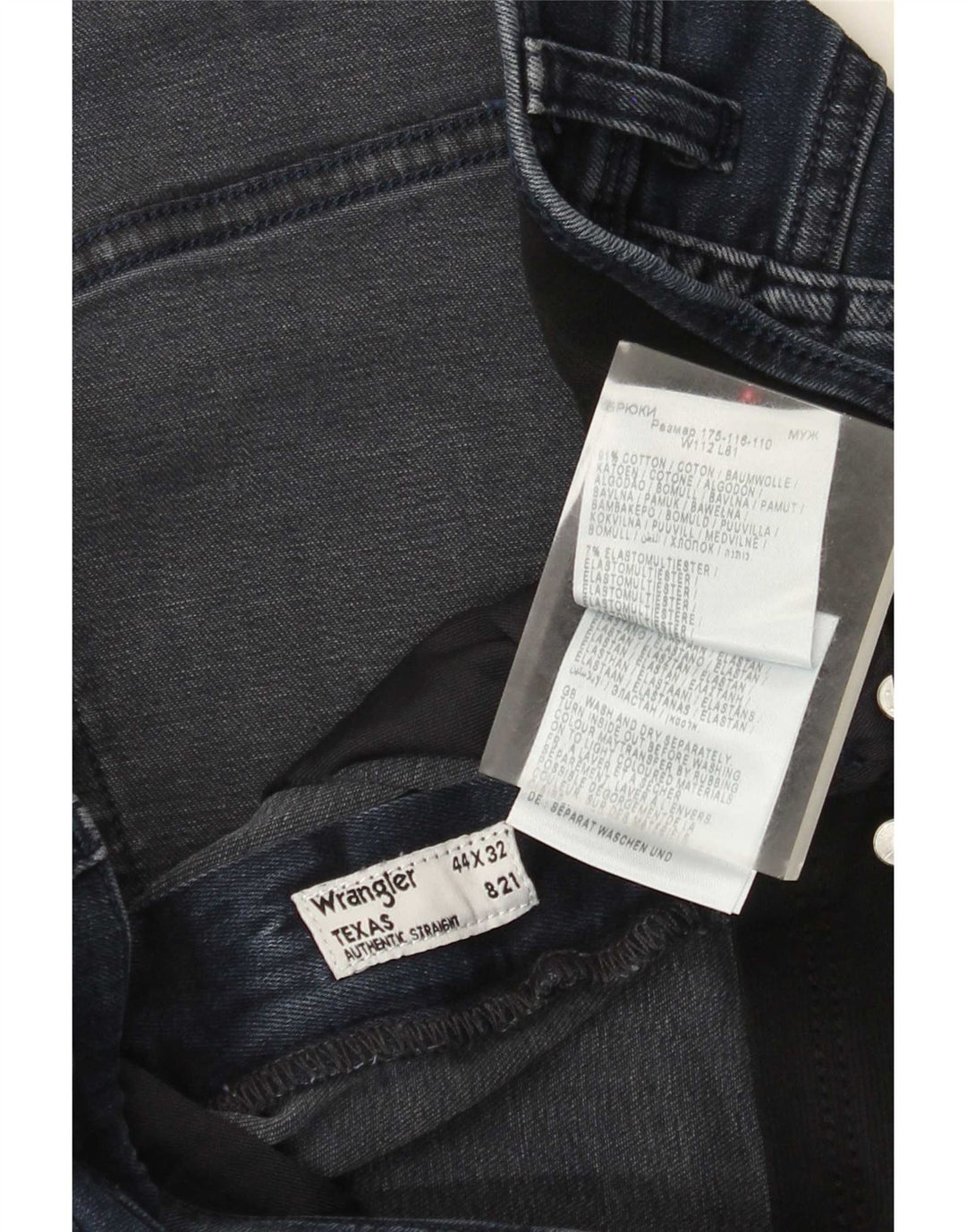 Jeans dritti da uomo Wrangler Texas W44 L32 cotone blu