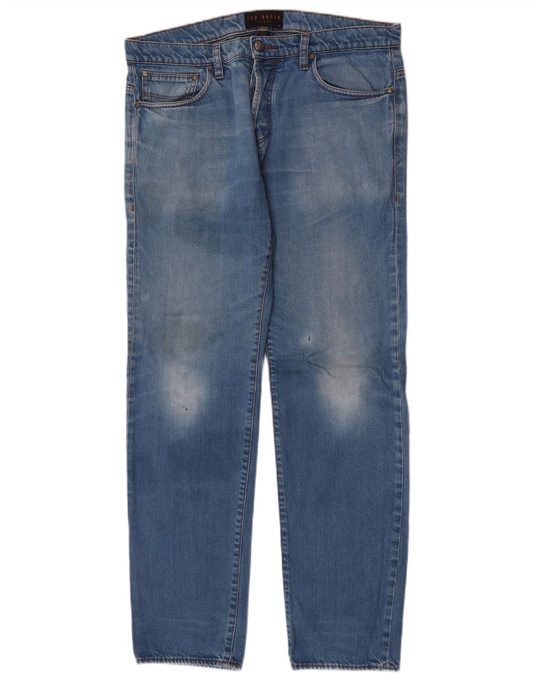 Jeans dritti da uomo Ted Baker W34 L32 poliestere blu