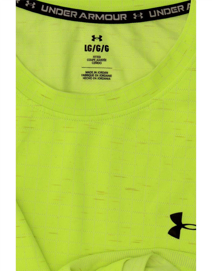 Maglietta aderente da uomo Under Armour, grande, gialla screziata