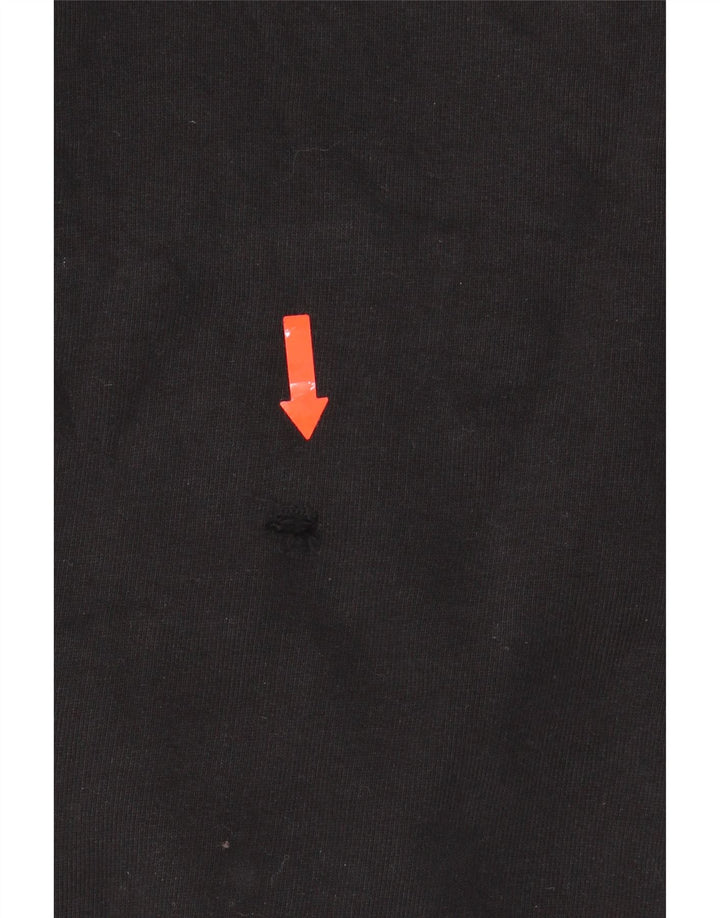 Maglione con cappuccio e zip grafica da uomo Fila grande in cotone nero