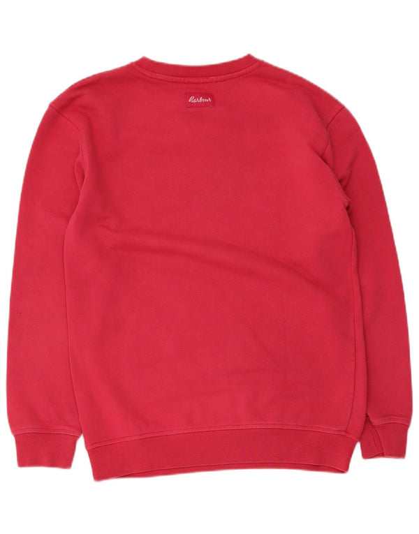 Felpa grafica per ragazze Barbour, maglione 12-13 anni, XL, cotone rosa