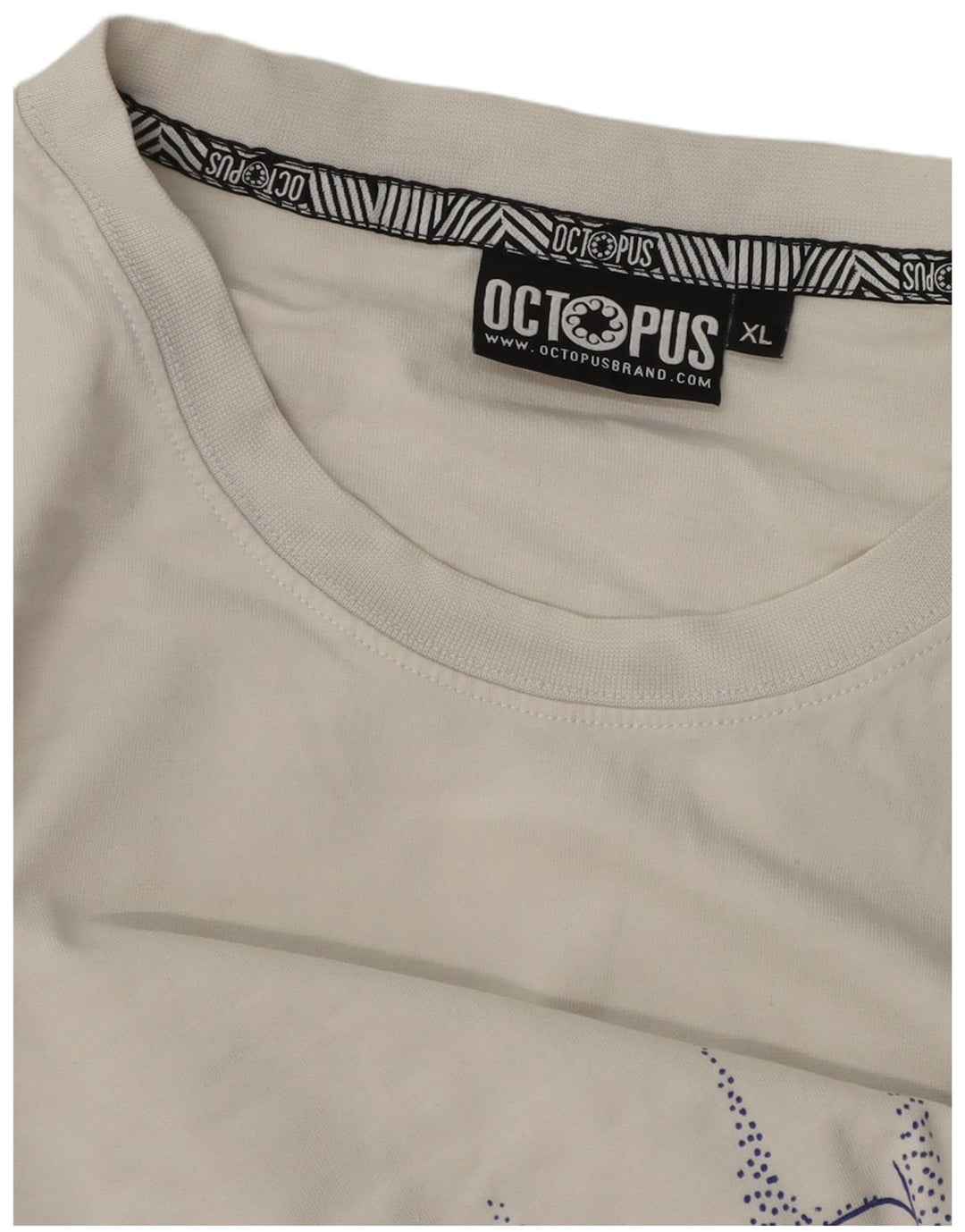 T-shirt grafica da uomo Octopus Top XL bianca con stampa animalier