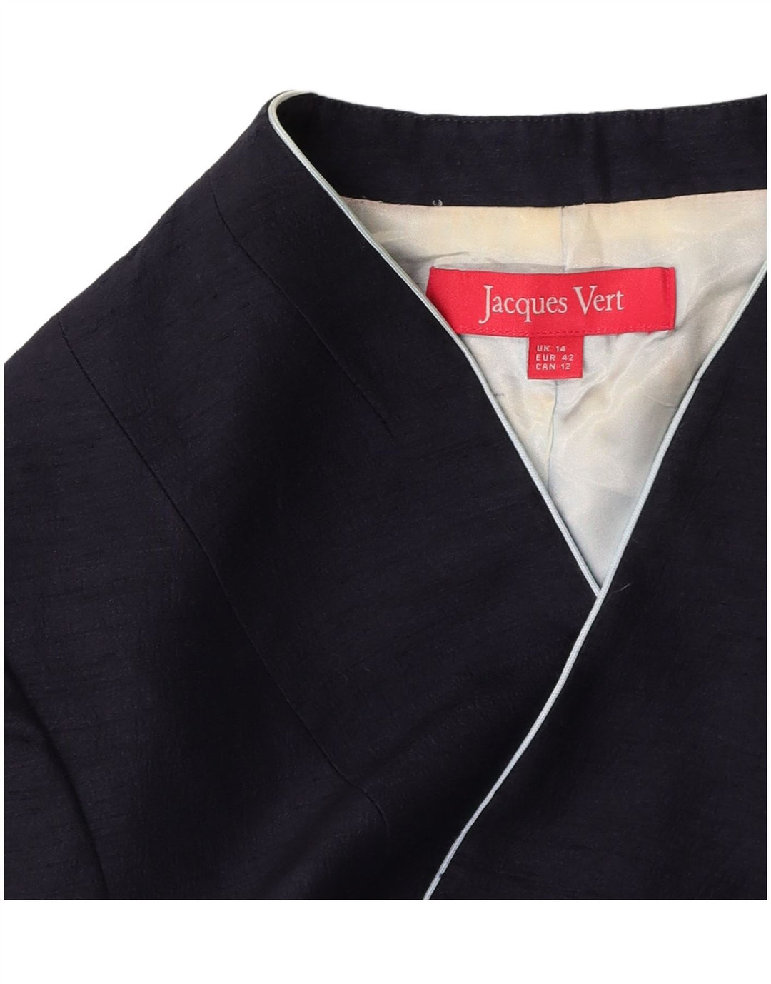 JACQUES VERT Giacca Bolero da donna con maniche a 3/4 UK 14 Large Blu Navy