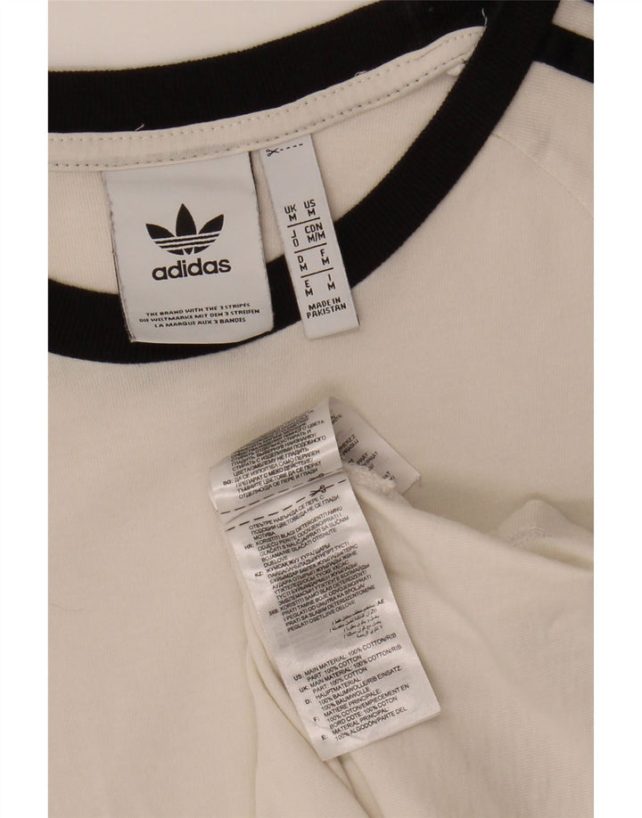 ADIDAS Mens Graphic T-Shirt Top Medium White Cotton