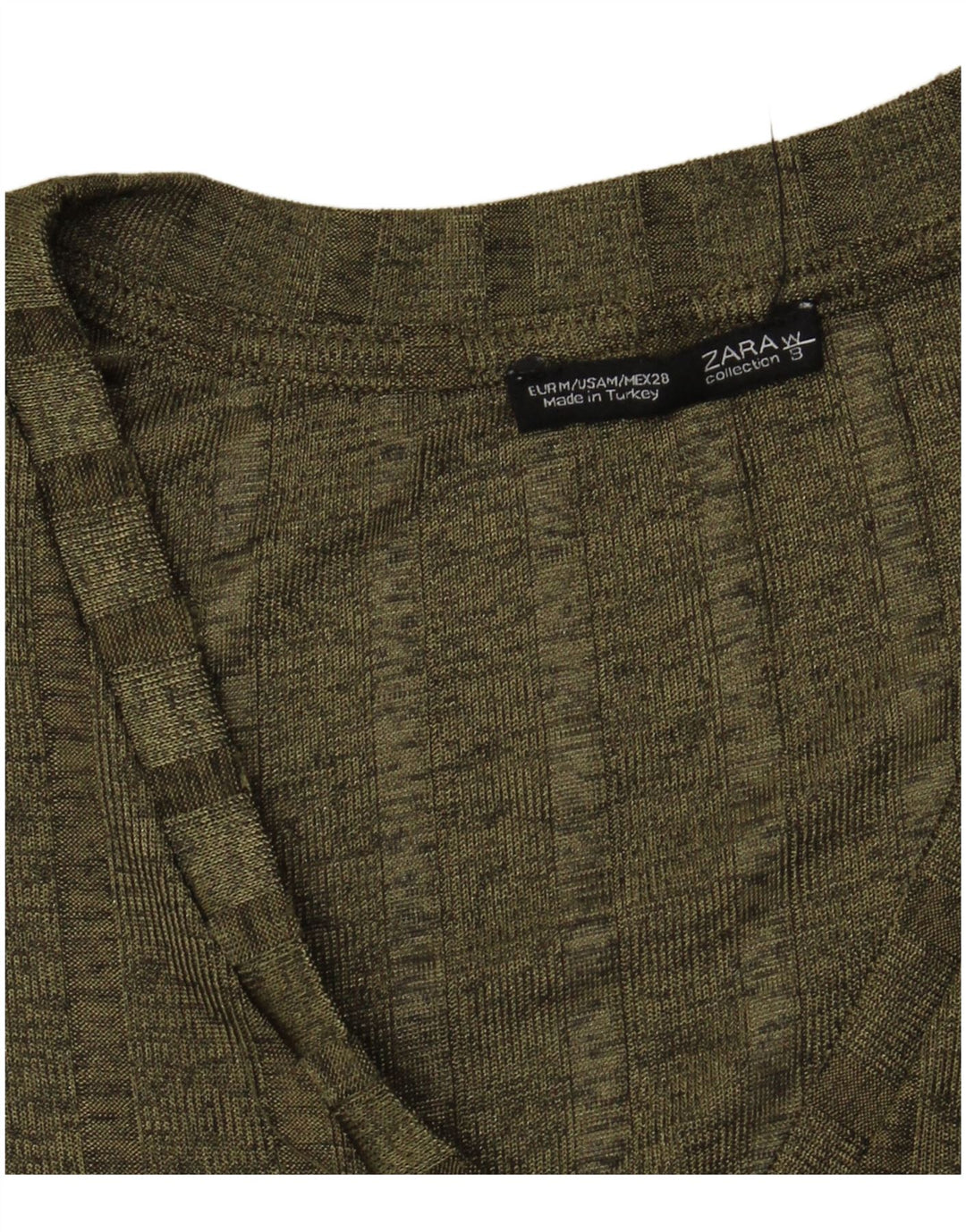 T-shirt lunga da donna Zara UK 14 verde medio chiazzato