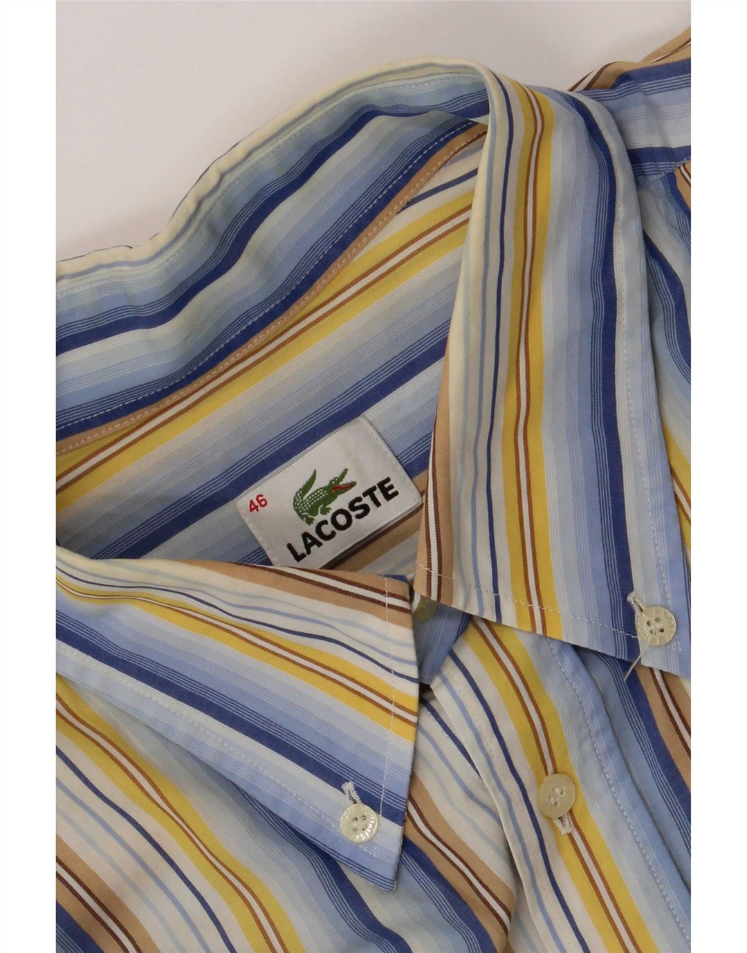Camicia a maniche corte da uomo Lacoste taglia 46 2XL a righe multicolore