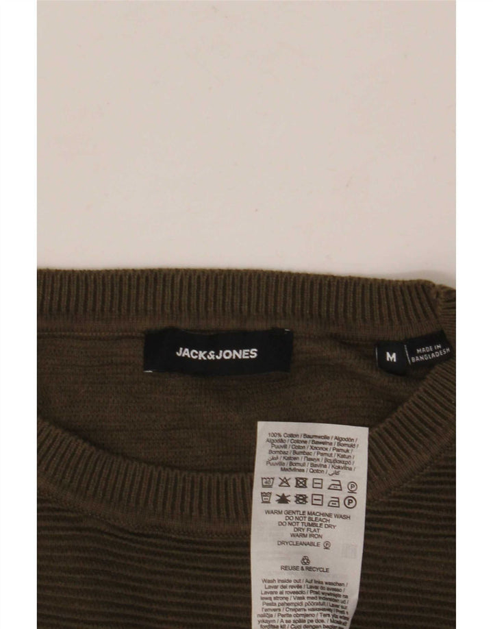 Maglione maglione girocollo da uomo Jack & Jones in cotone kaki medio