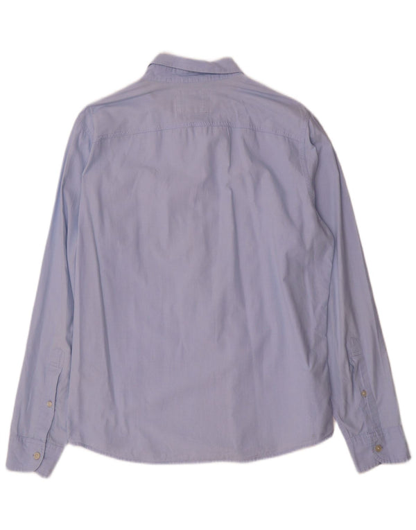 Camicia Hollister da uomo grande in cotone blu
