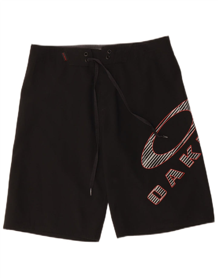 Pantaloncini da bagno grafici da uomo Oakley medi neri