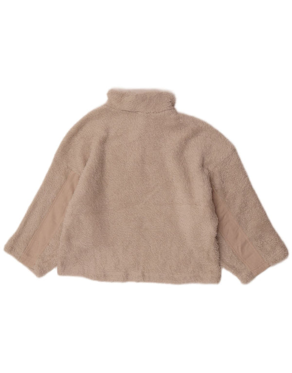 Maglione in pile Reebok da donna con collo e zip UK 4/6 XS poliestere bianco sporco