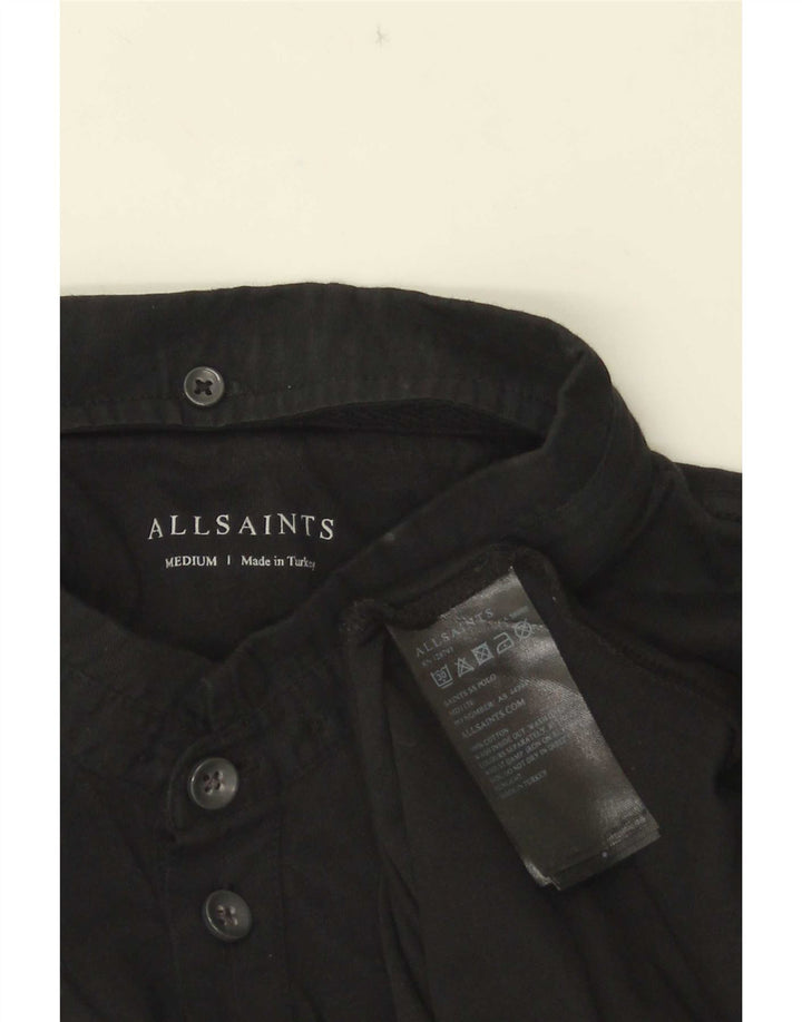 Polo da uomo All Saints in cotone nero medio