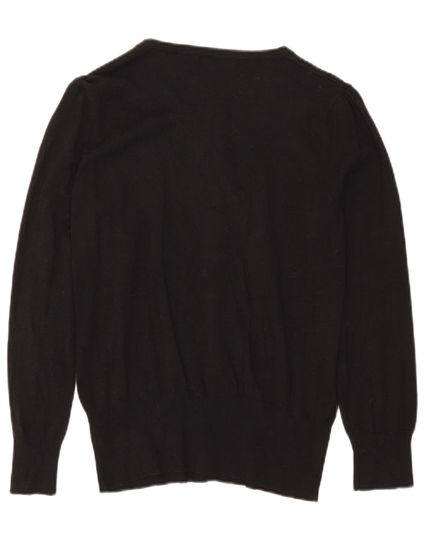 Maglione cardigan da donna Marks & Spencer UK 16 grande viscosa nera