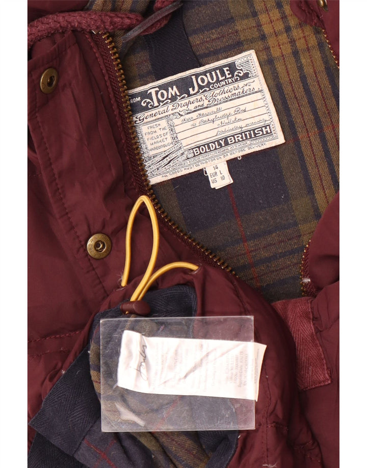 Gilet imbottito con cappuccio da donna Joules UK 14 grande poliestere marrone