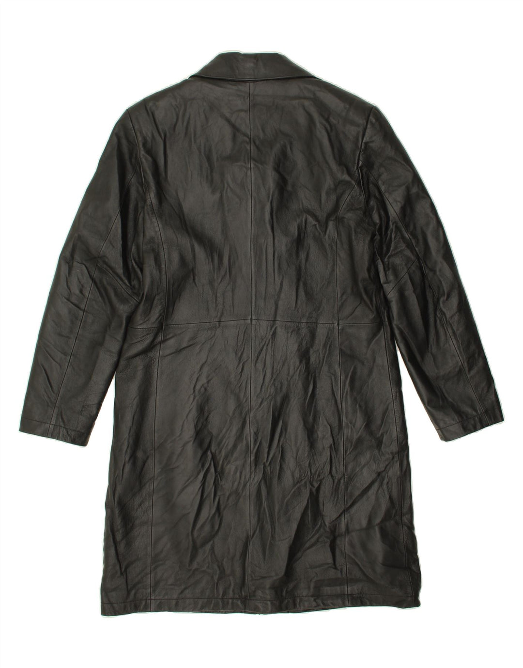 VINTAGE Womens Leather Coat IT 46 Large Black Leather Vintage Vintage and Second-Hand Vintage from Messina Hembry 