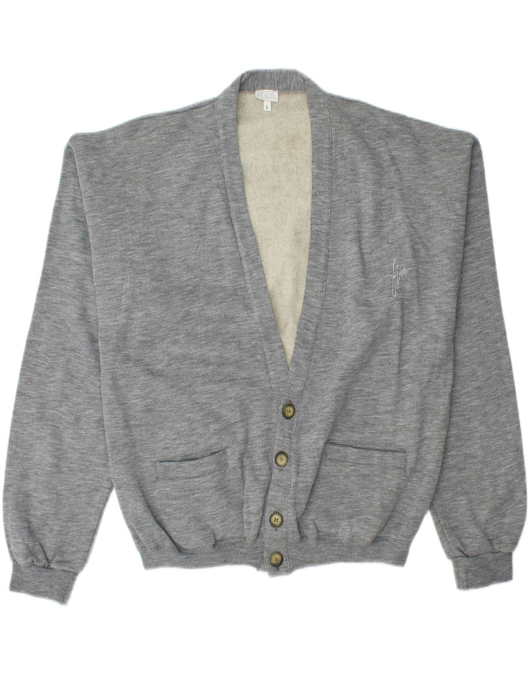 Maglione cardigan da uomo VINTAGE grande cotone grigio