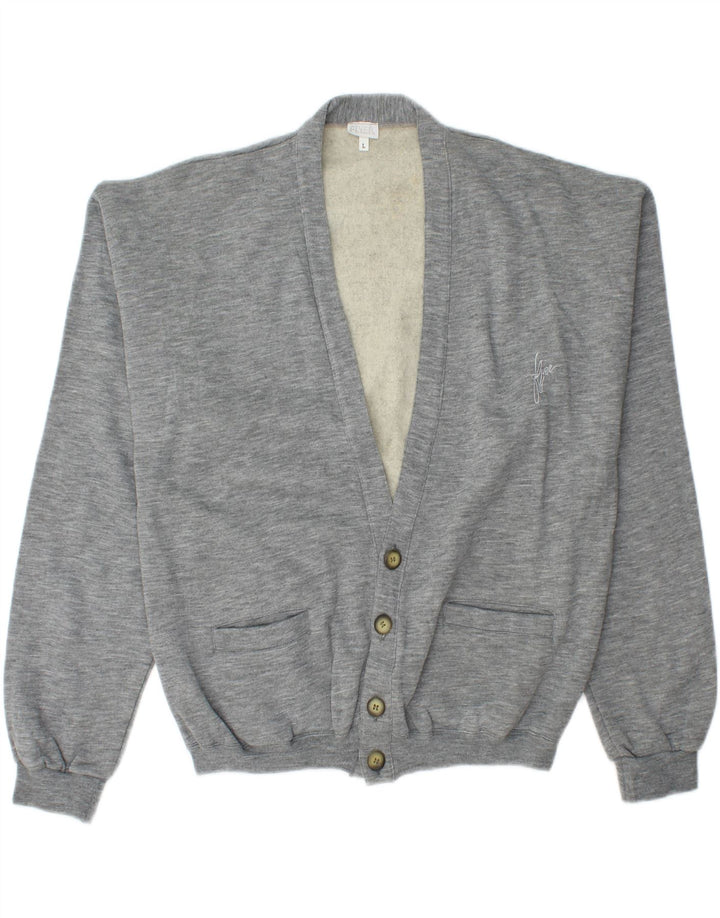 Maglione cardigan da uomo VINTAGE grande cotone grigio