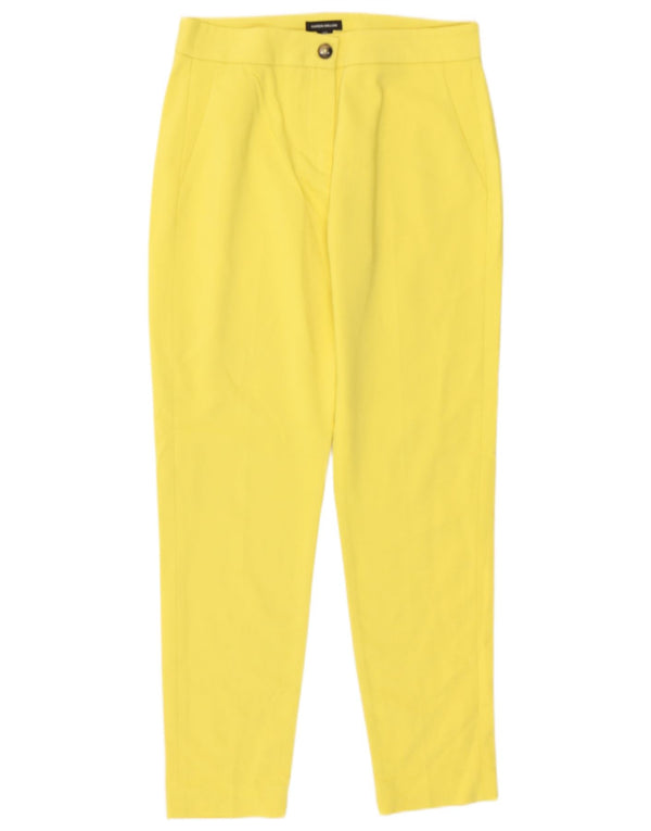 Pantaloni casual slim da donna Karen Millen UK 8 Small W27 L27 Cotone giallo