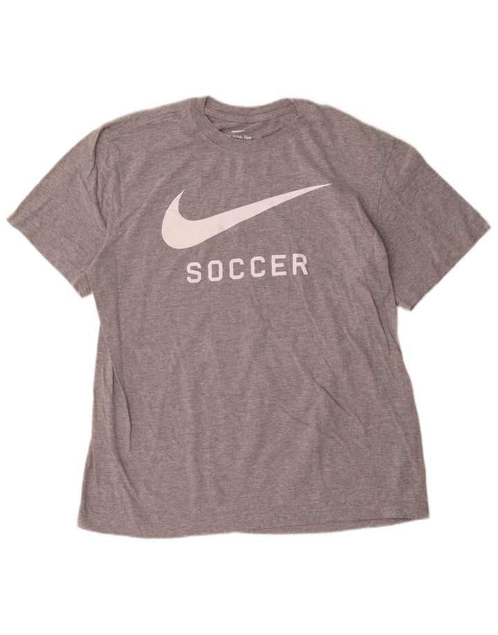 T-shirt grafica da uomo Nike Top grande in cotone grigio