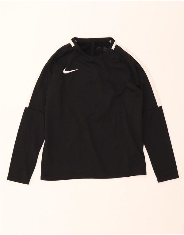 Maglia NIKE da bambino Dri Fit a maniche lunghe 12-13 anni Large Black Colourblock