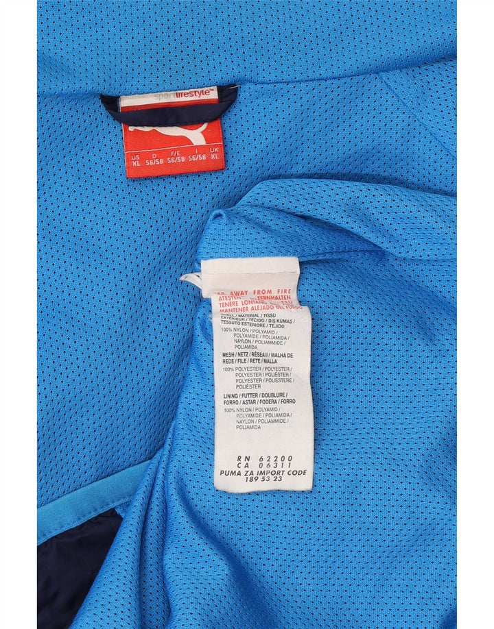 PUMA Mens Hooded Rain Jacket UK 42 XL Blue Nylon