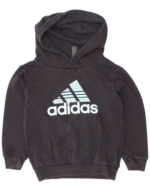 Felpa con cappuccio grafica Adidas da ragazzo 6-7 anni in cotone nero