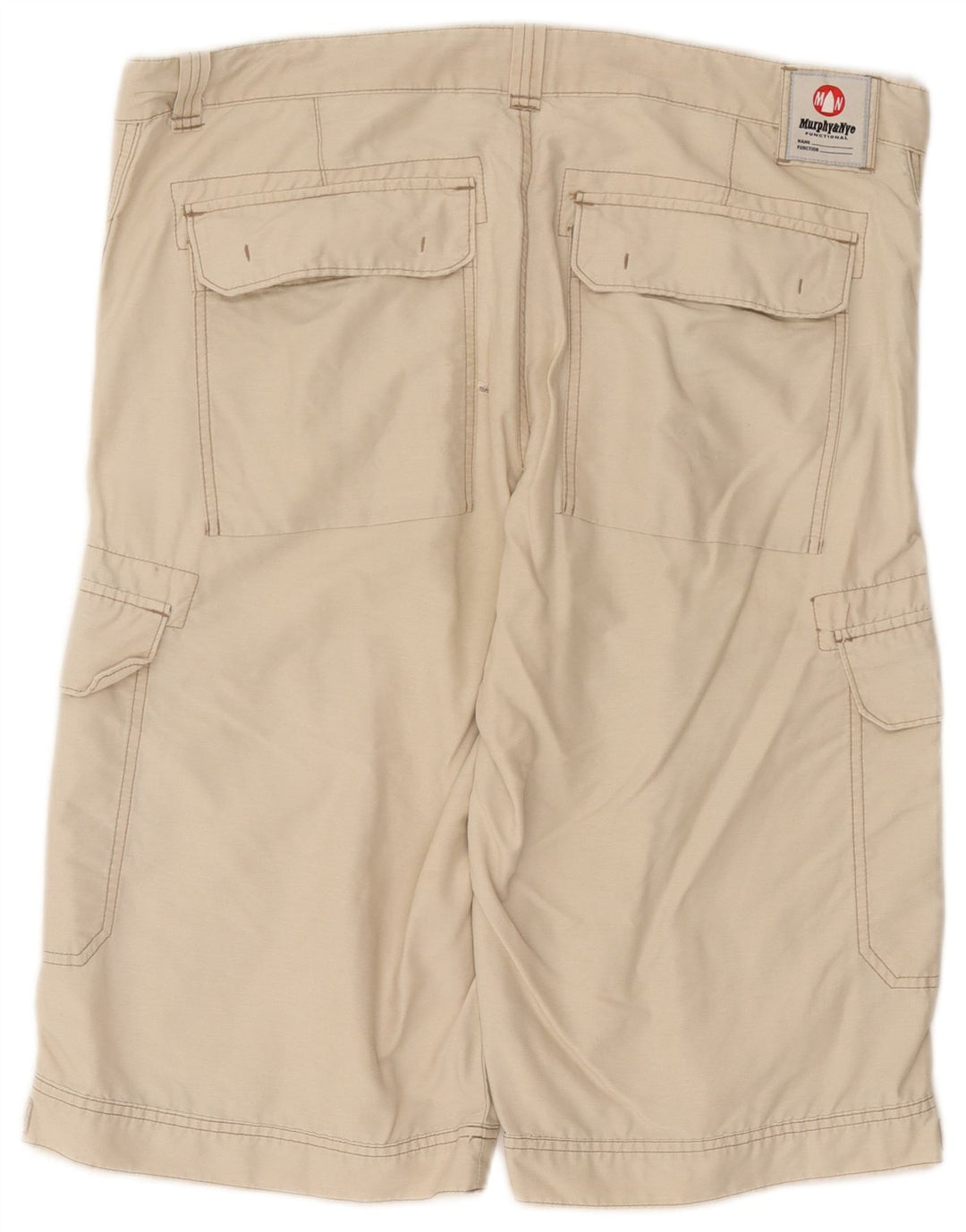 Pantaloncini cargo da uomo Murphy & Nye W38 XL in cotone beige