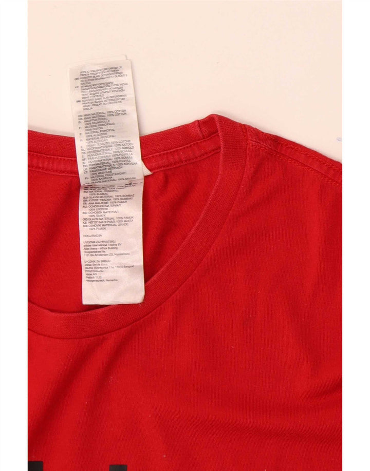 T-shirt grafica da uomo Adidas Top in cotone rosso medio