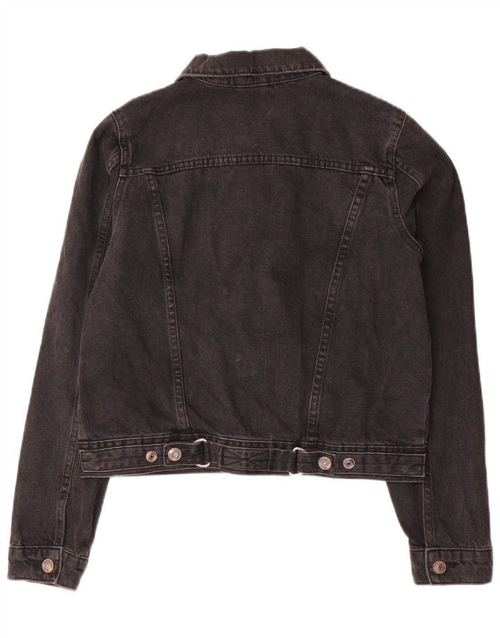 Giacca in denim corto da donna Topshop UK 10 piccolo grigio