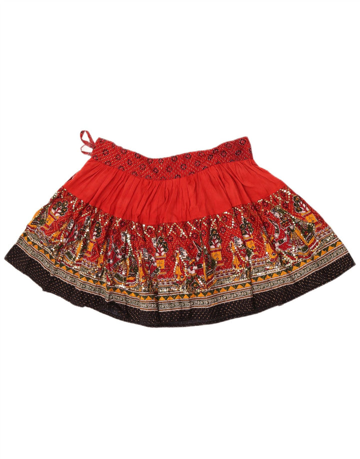 O.P.C Minigonna da donna con motivo astratto fiaba grande W31 in cotone rosso