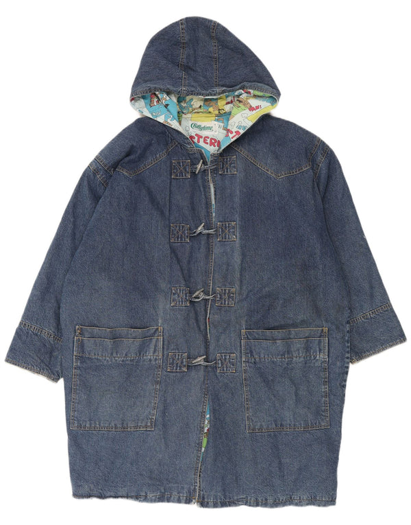 Cappotto in denim ampio con cappuccio da uomo Chillytime UK 40 grande cotone blu