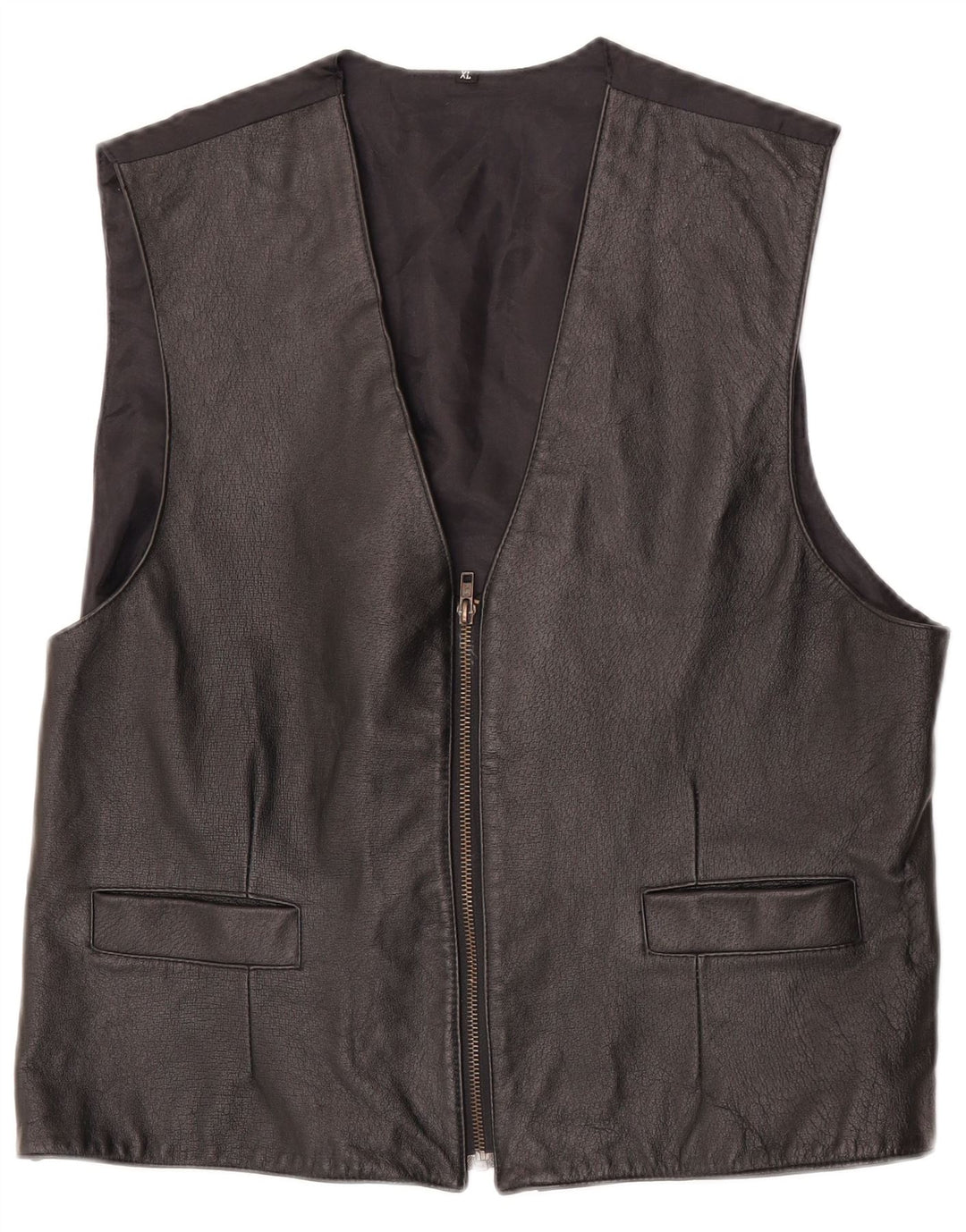 Gilet in pelle da uomo vintage XL in pelle nera