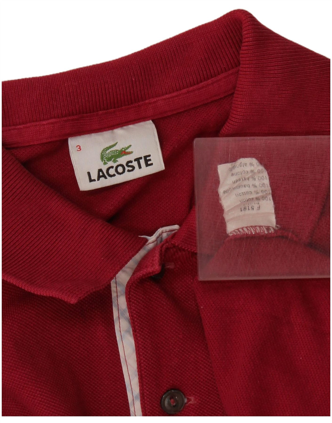 Polo da uomo LACOSTE taglia 3 piccola in cotone rosa