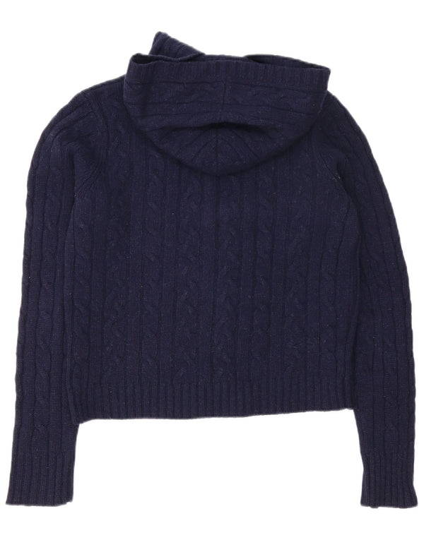 Maglione cardigan con cappuccio da donna Abercrombie & Fitch UK 16 grande blu navy