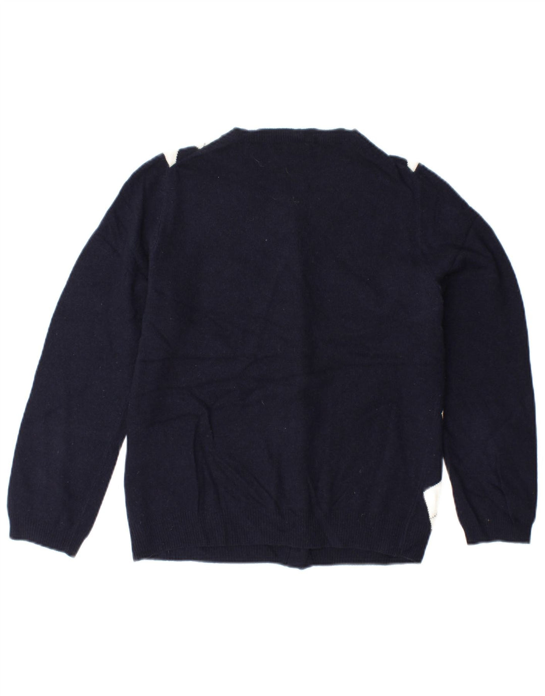 J. CREW Maglione cardigan da uomo UK 6 XS Blu navy Argyle/Diamante