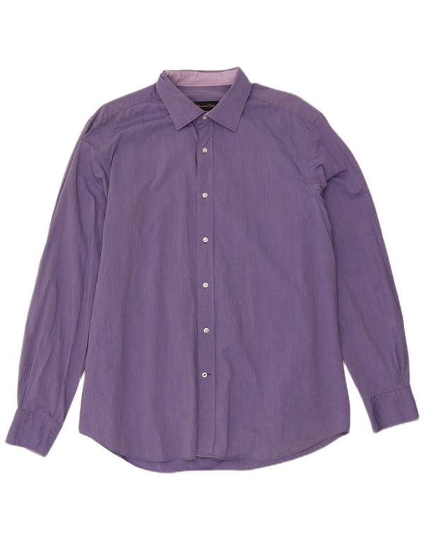 Camicia slim fit da uomo Massimo Dutti XL viola a quadretti