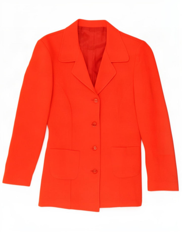 Giacca blazer vintage da donna a 4 bottoni UK 12 rossa media