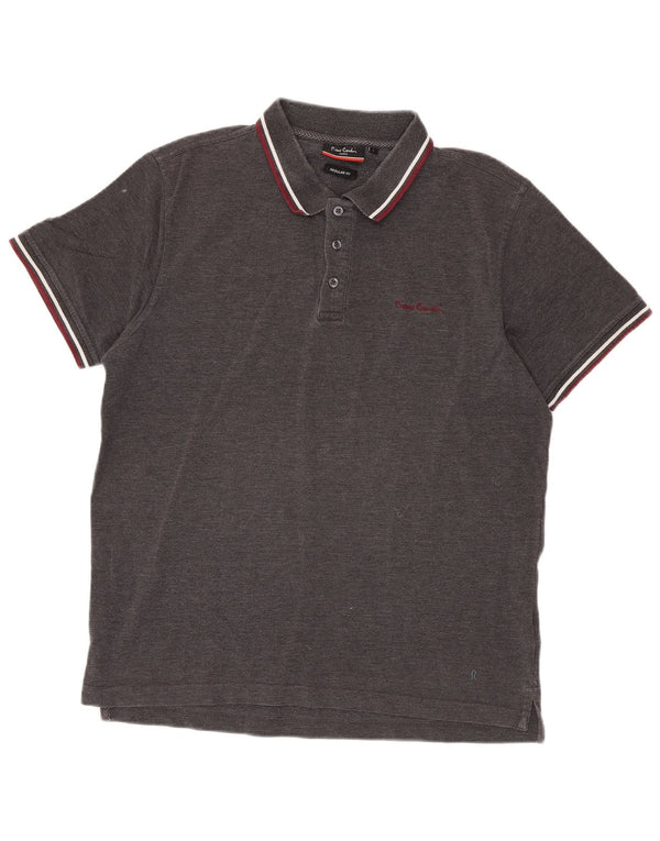 Polo da uomo dalla vestibilità regolare Pierre Cardin, grande, in cotone grigio