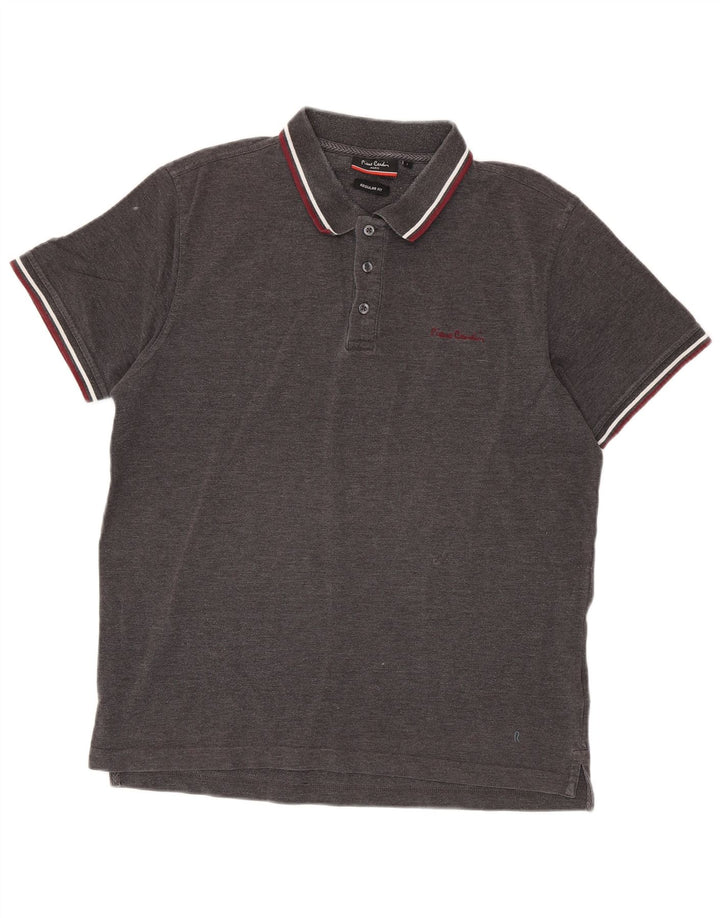 Polo da uomo dalla vestibilità regolare Pierre Cardin, grande, in cotone grigio