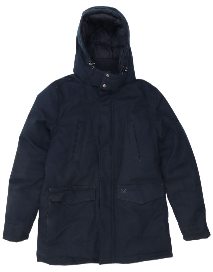 Crew Clothing Giacca imbottita con cappuccio da uomo UK 36 Small Poliestere blu navy