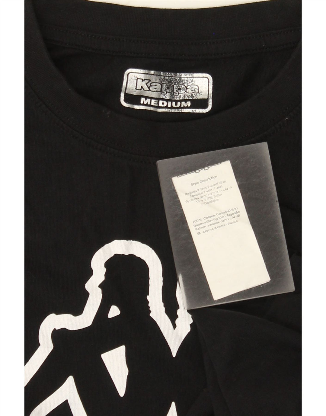 T-shirt grafica da uomo Kappa Top in cotone nero medio
