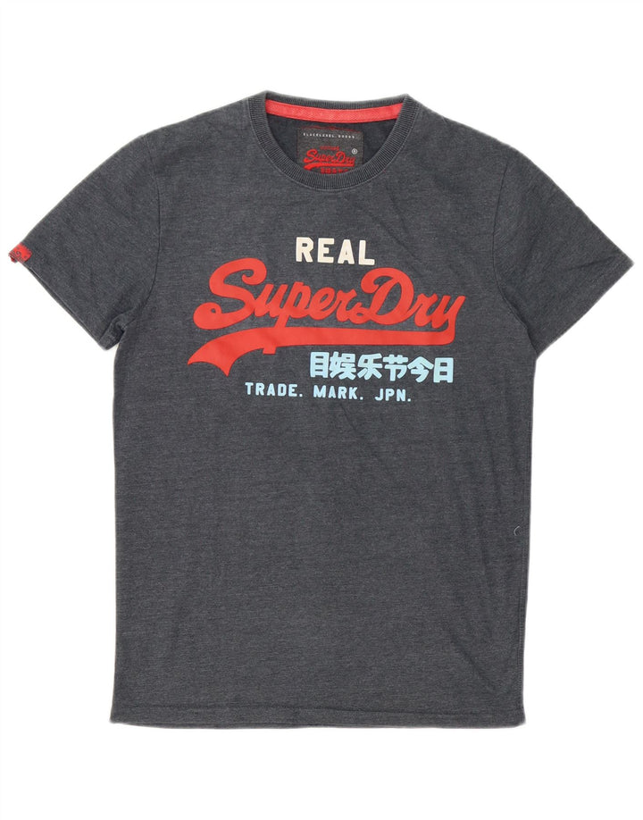 T-shirt grafica da uomo Superdry Top in cotone grigio medio